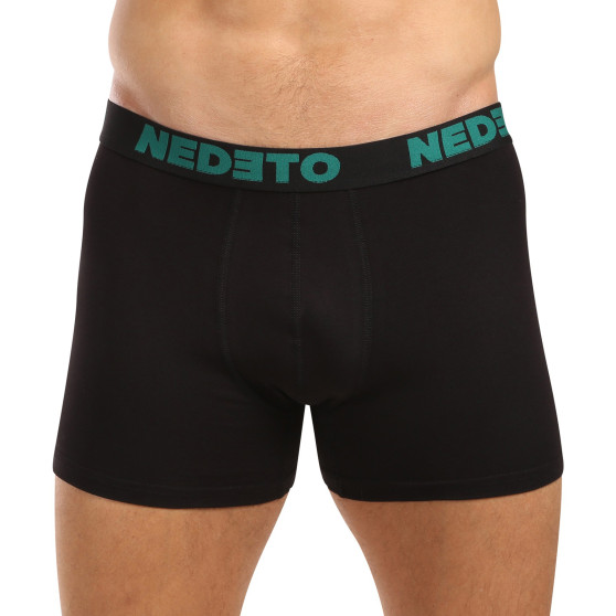 3PACK pánské boxerky Nedeto černé (3NB003b)