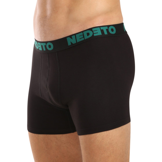 3PACK pánské boxerky Nedeto černé (3NB003b)