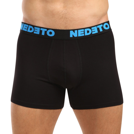 3PACK pánské boxerky Nedeto černé (3NB003b)